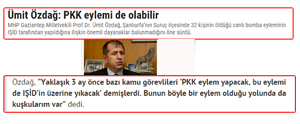 Ümit Özdağ: “Suruç’taki Eylemi PKK Yapmış Olabilir”